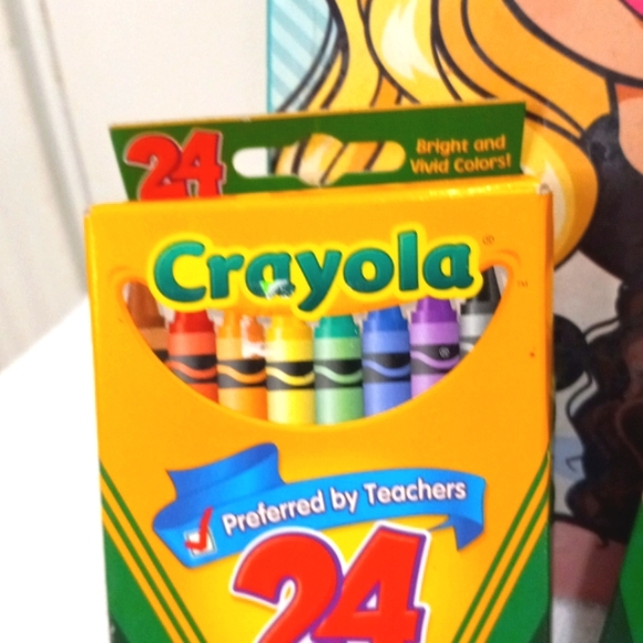 5 Items, 2 Boxes Crayons, Box of Twistables, 2 coloring books,one has stickers - Picture 2 of 4